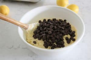 Lemon Chocolate Chip Muffins - Adding Chocolate Chips