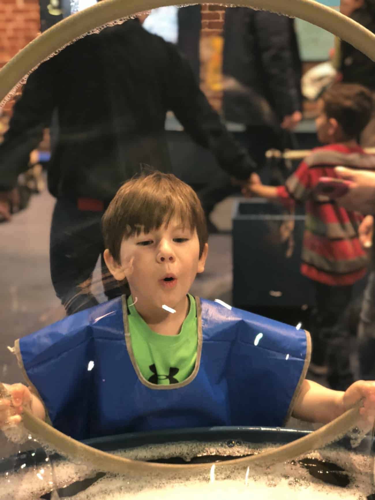 blowing a big bubble boston children's museum