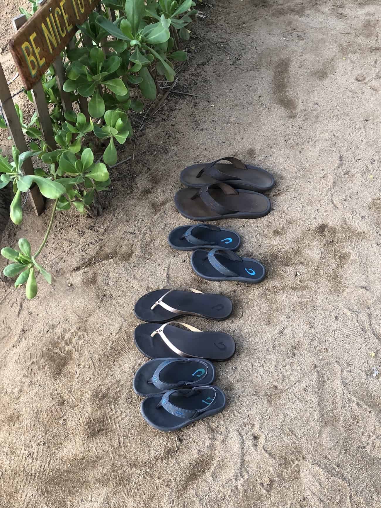 flip flops in the sand maui