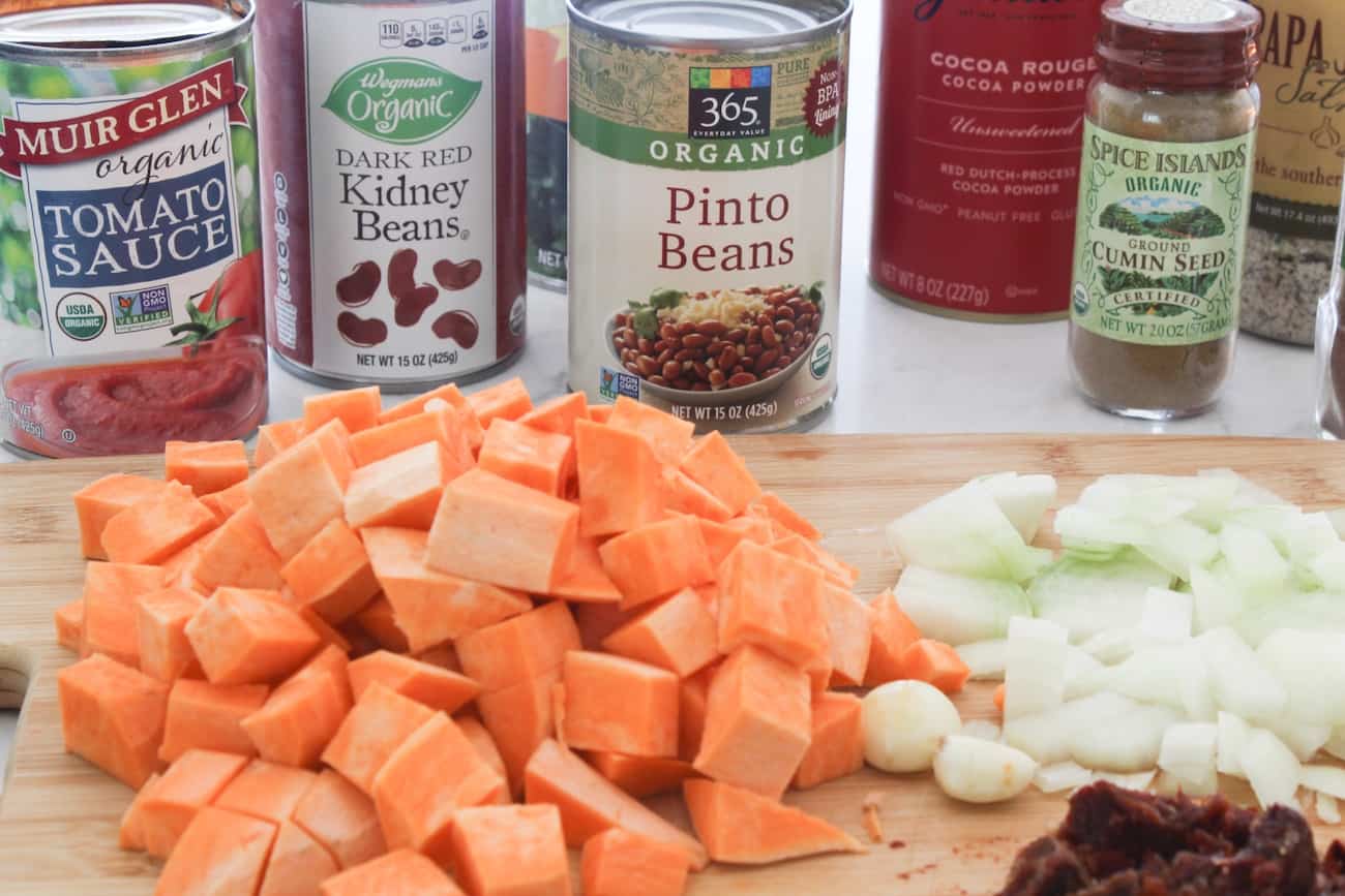 ingredients for turkey sweet potato chili